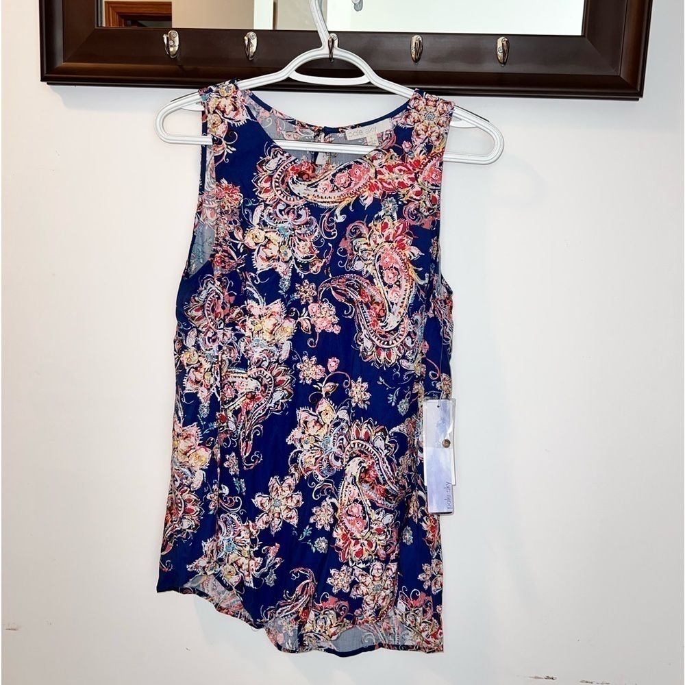 NWT Pale Sky Ladies Paisley Print Sleeveless Top Size Small